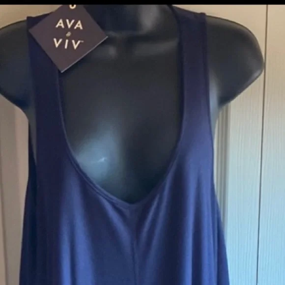 Ava & Viv NWT Vneck Sleeveless Hi/Low Pullover MIDI  Dress size X - Picture 2 of 7